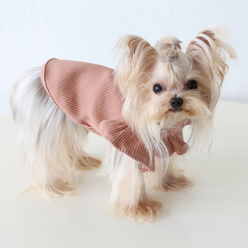 Autumn and Winter New Style Lapel Fly Sleeve Base Shirt High Neck Cat Clothing Pet Base Shirt Clothes Dog Hoodie Puppy Clothes Autumn and Winter New Style Lapel Fly Sleeve Base Shirt High Neck Cat Clothing Pet Base Shirt Clothes Dog Hoodie Puppy Clothes