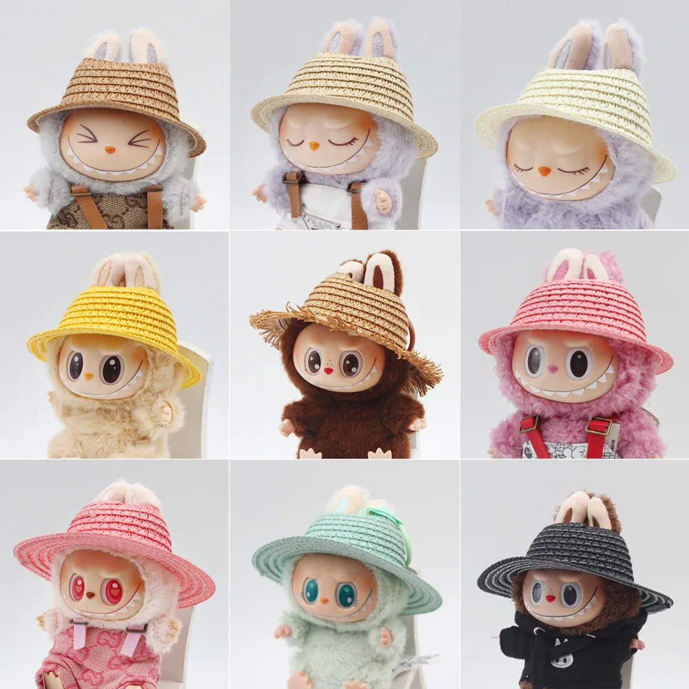 Labubu Hat Open Top Straw Hat Woven Hat Labubu Party Clothing Accessories Countryside Style Labubu Outfit for Sitting Party Labubu Hat Open Top Straw Hat Woven Hat Labubu Party Clothing Accessories Countryside Style Labubu Outfit for Sitting Party