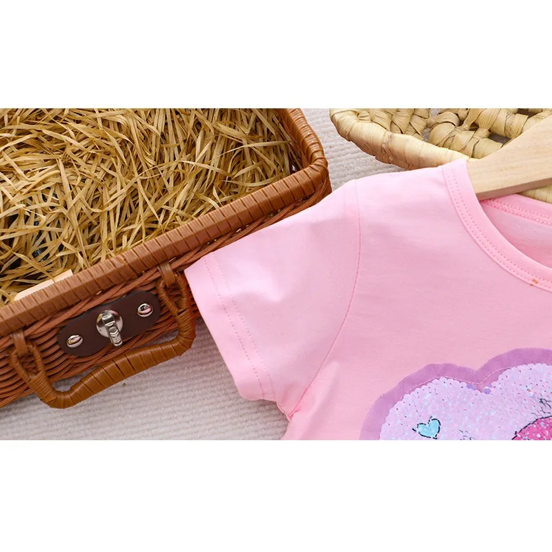 Sanrio Girl Short Sleeve T-Shirt Hello Kitty Kuromi Cinnamoroll Girls' Cotton Material T-shirt Multi Colored Cartoon Pattern Top