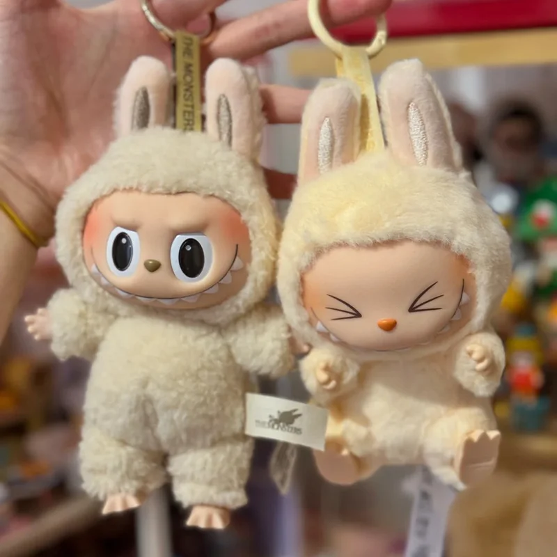 Labubu The Monsters Sit-Down Party First and Second Generation Series Vinyl Keychain Pendant Plush Dolls Replica Birthday Gift