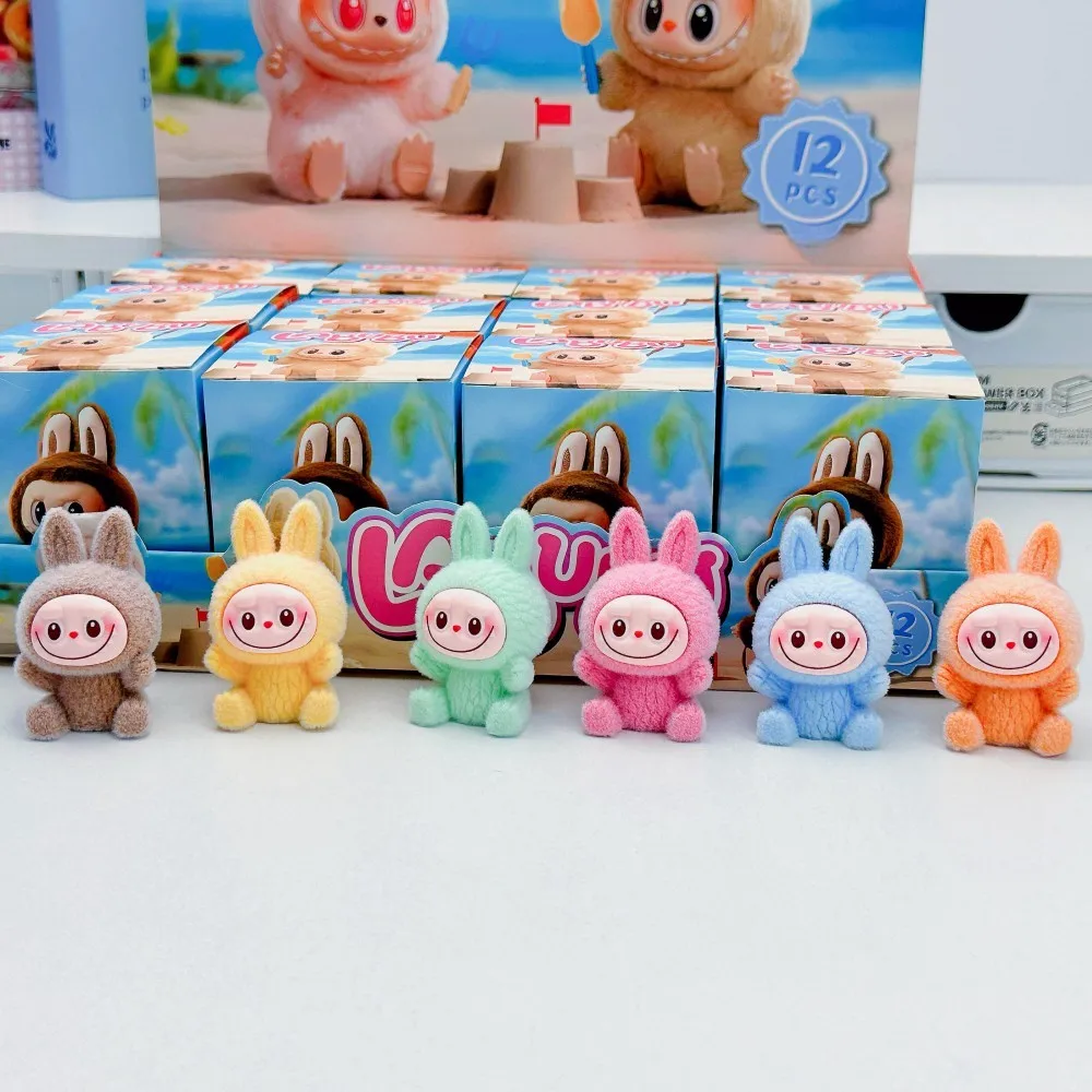 Mini Labubu Blind Box The Monsters Heartbeat Macaron Enamel Face Pvc Figurine Tabletop Ornament Kawaii Doll Kid Birthday Gift