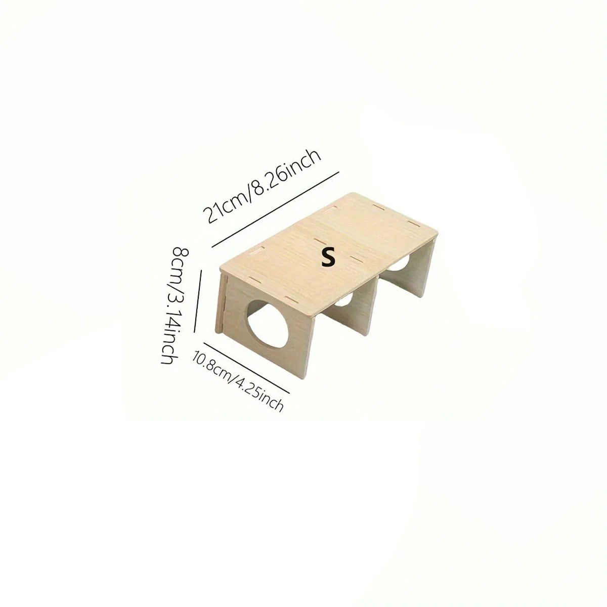 1pc Solid Wood Hideaway House, For Hamster Squirrel, Small Pet Aquascape Toys,  Small Animal Cage Accessories