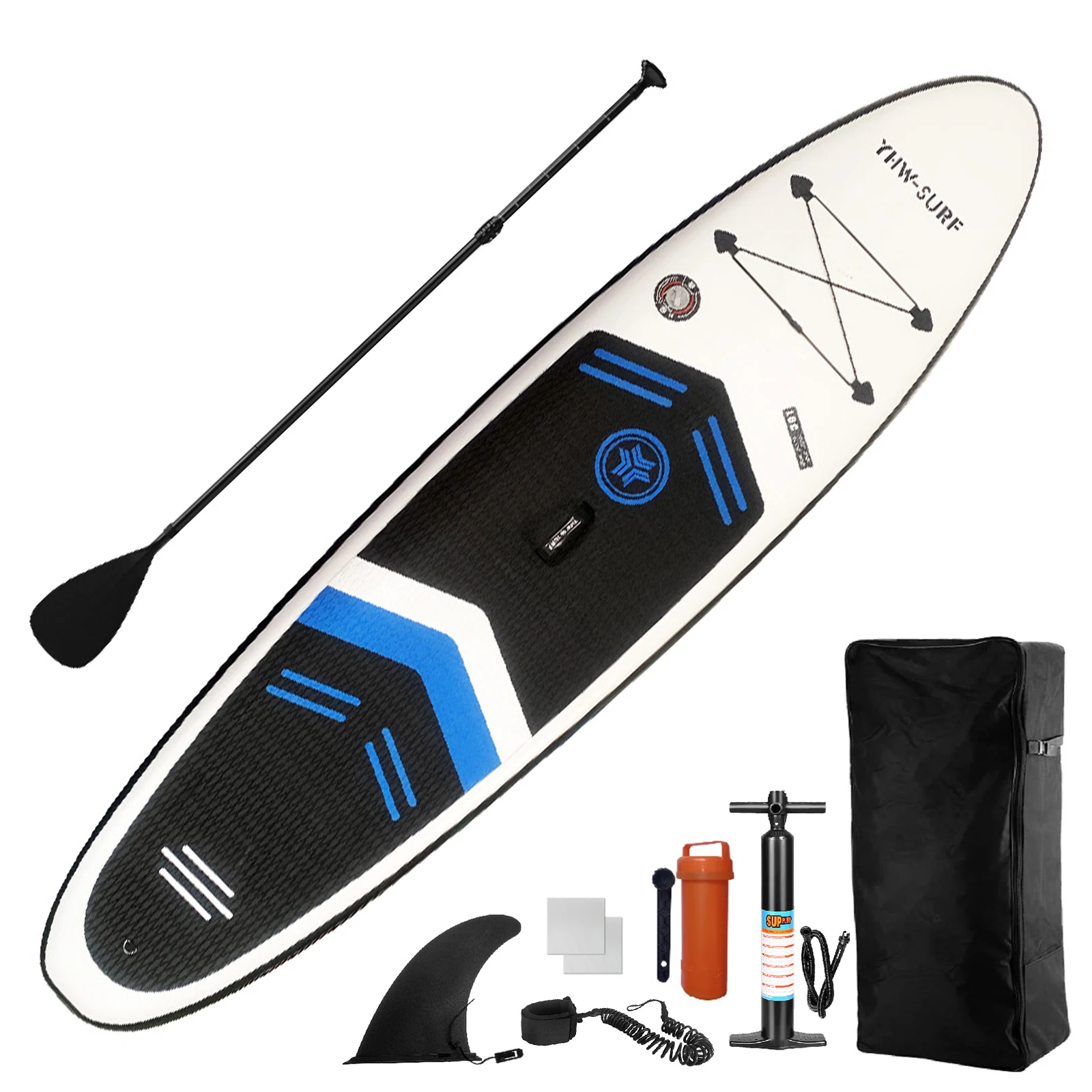 10.6ft Surfboard PVC Inflatable Paddle Board Seaside Beach Water-skiing Stand Up Paddle Board with Foot Rope 10.6ft Surfboard PVC Inflatable Paddle Board Seaside Beach Water-skiing Stand Up Paddle Board with Foot Rope