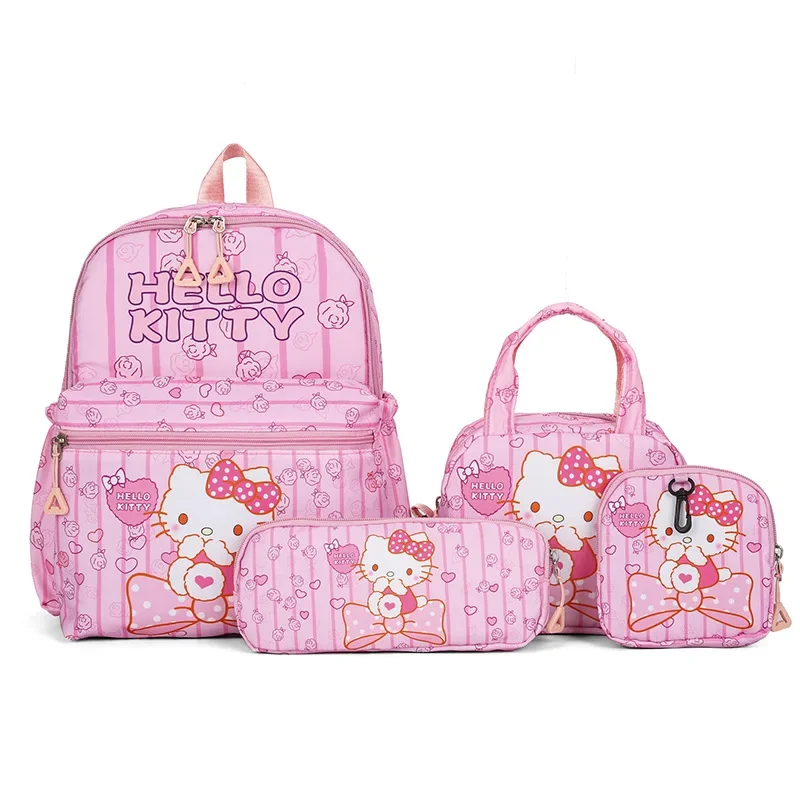 4pcs Kuromi Backpack, Pencil Case, Shoulder Bag, Wallet Set, Hello Kitty Sanrio School Bag, Melody Casual Outdoor Daypack 4pcs Kuromi Backpack, Pencil Case, Shoulder Bag, Wallet Set, Hello Kitty Sanrio School Bag, Melody Casual Outdoor Daypack