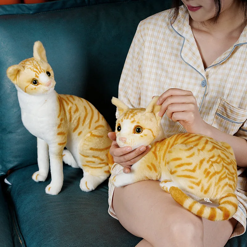 1pc 4 Colors INS Like Real Prone Cat Plush Doll Stuffed Pure Colors Grey White Yellow Kitten Toy Pets Animal Kids Gift 1pc 4 Colors INS Like Real Prone Cat Plush Doll Stuffed Pure Colors Grey White Yellow Kitten Toy Pets Animal Kids Gift