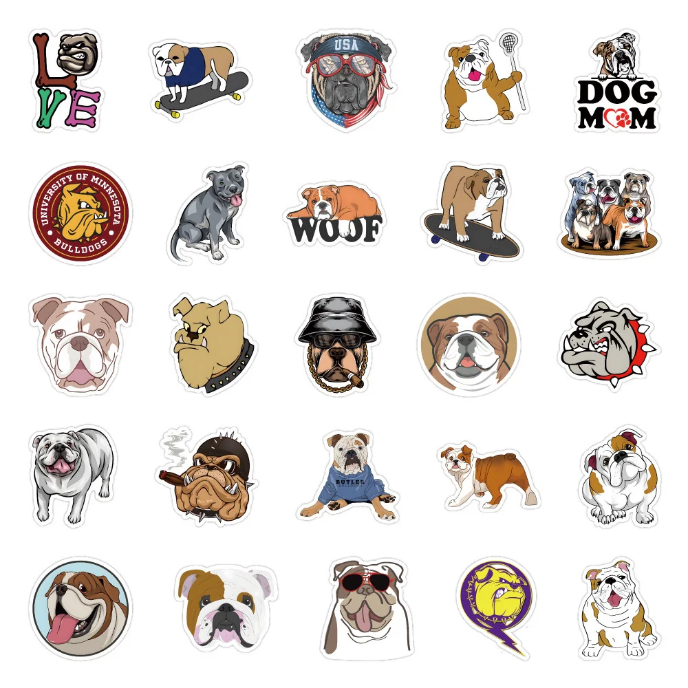 10/30/50/100pcs Cute Bulldog Cartoon Stickers DIY Laptop Scrapbook Phone Waterproof Graffiti Decal Kids Animal Dog Sticker Packs 10/30/50/100pcs Cute Bulldog Cartoon Stickers DIY Laptop Scrapbook Phone Waterproof Graffiti Decal Kids Animal Dog Sticker Packs