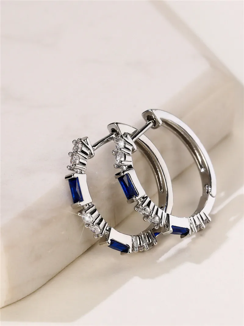 Huitan Colorful CZ Hoop Earrings Women Fashion Ear Hoop Accessories Luxury Bridal Wedding Earrings Statement Jewelry Drop Ship Huitan Colorful CZ Hoop Earrings Women Fashion Ear Hoop Accessories Luxury Bridal Wedding Earrings Statement Jewelry Drop Ship