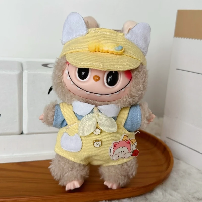 Cute Labubu Doll Jacket 17cm Mini Doll Clothing Accessories Sweatshirt Skirt Overalls Clothes Children's Toys Birthday Gift Cute Labubu Doll Jacket 17cm Mini Doll Clothing Accessories Sweatshirt Skirt Overalls Clothes Children's Toys Birthday Gift