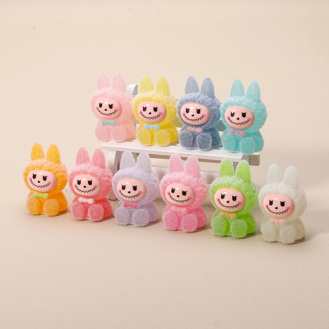 10pcs/Set Mini Yoga Labubu Flocking Doll Cute Toy Desktop Ornaments Cute Handmade Diy Accessories Surprise Gift 10pcs/Set Mini Yoga Labubu Flocking Doll Cute Toy Desktop Ornaments Cute Handmade Diy Accessories Surprise Gift