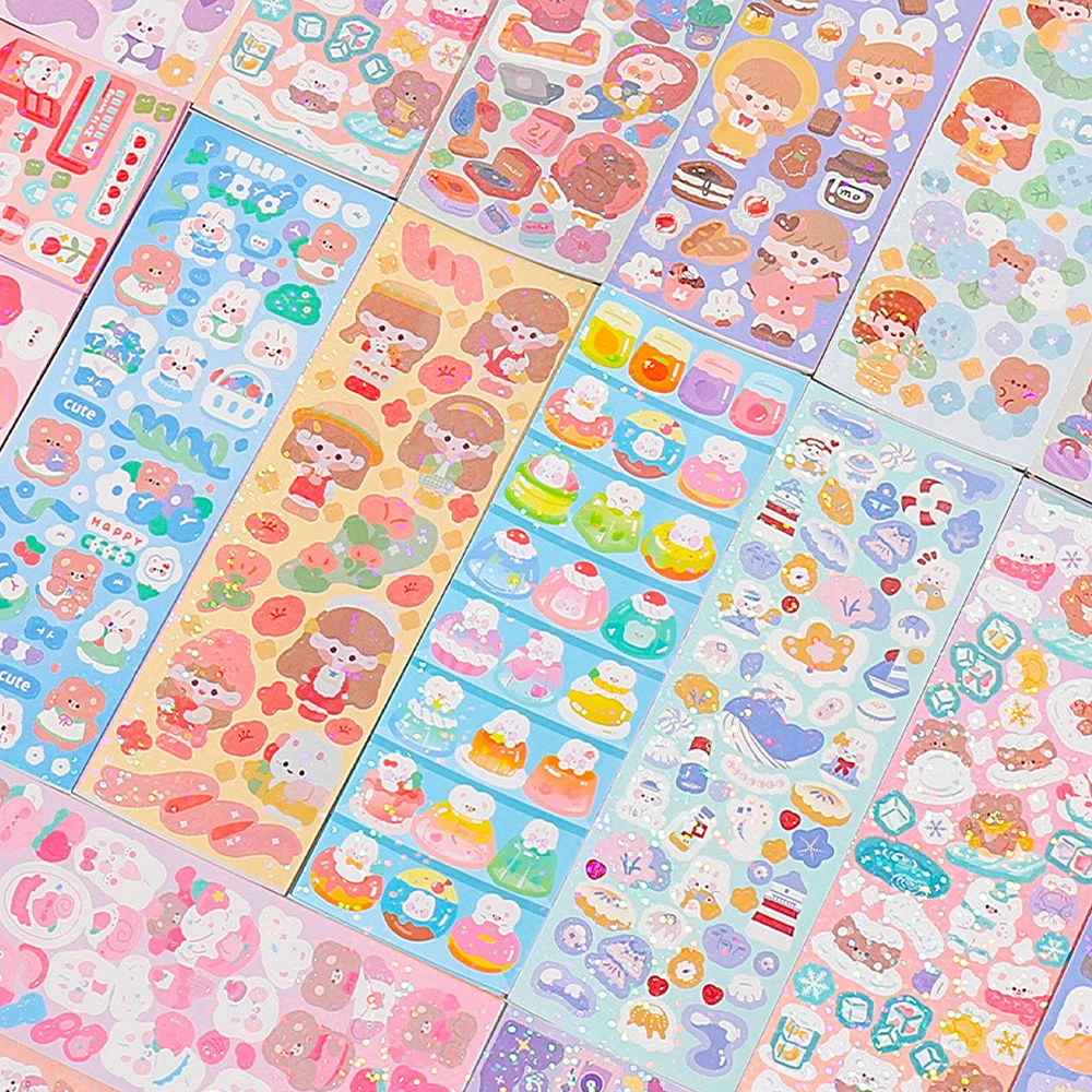 Kawaii Stickers for Kids Cute Stationary Aesthetic Diary Decoration Art Supplies Stickers for Scrapbooking Lot Korean Paper Desk Kawaii Stickers for Kids Cute Stationary Aesthetic Diary Decoration Art Supplies Stickers for Scrapbooking Lot Korean Paper Desk