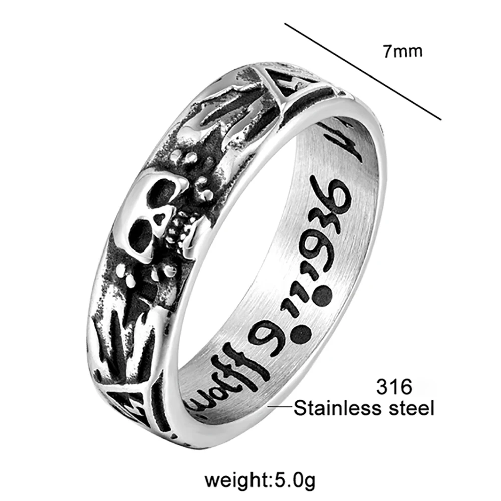 Vintage Gothic Skull Rings for Men Boy Stainless Steel Punk Skeleton Finger Ring Hip Hop Style Unique Jewelry Gifts Wholesale Vintage Gothic Skull Rings for Men Boy Stainless Steel Punk Skeleton Finger Ring Hip Hop Style Unique Jewelry Gifts Wholesale