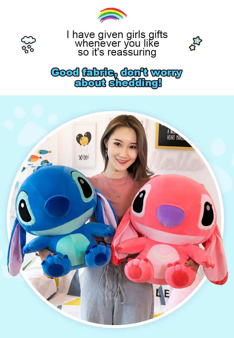 20-60cm Giant Size Lilo & Stitch Couple Models Cartoon Stuffed Plush Anime Plushs Toys Pendant Toy Pillow Kids Birthday Gift 20-60cm Giant Size Lilo & Stitch Couple Models Cartoon Stuffed Plush Anime Plushs Toys Pendant Toy Pillow Kids Birthday Gift