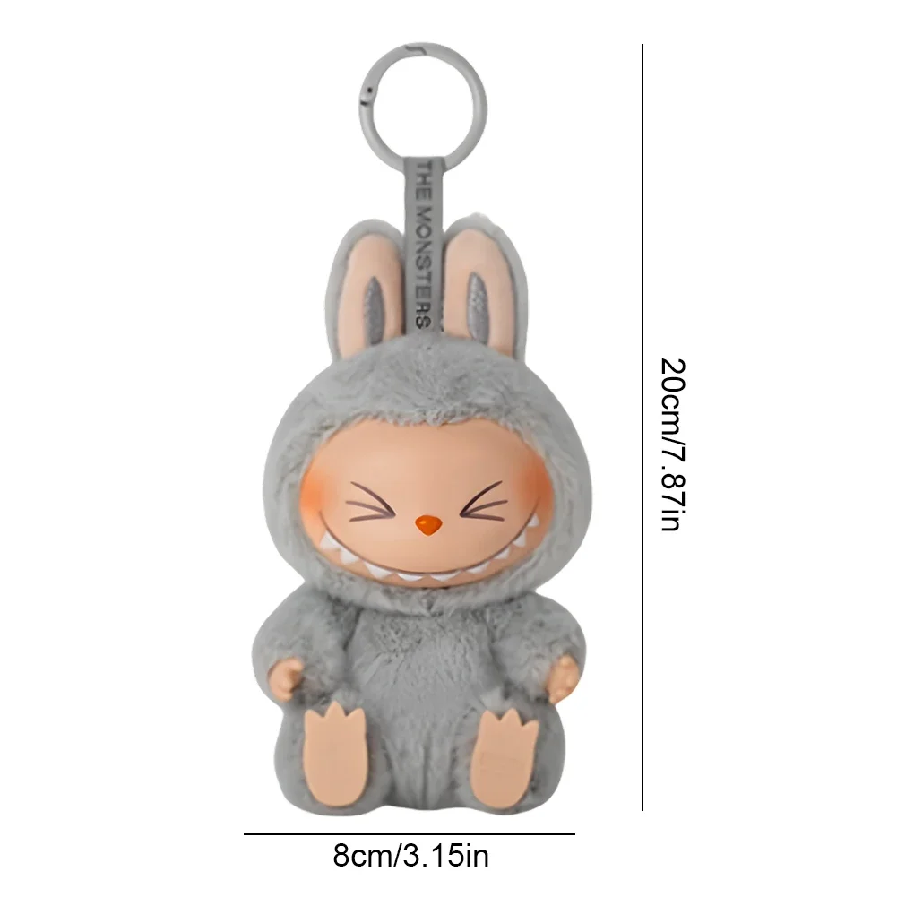 Labubu Monster Doll with Backpack Blind Box Heartbeat Macaron Mokoko Anime Character Guessing Bag Pendant Gift Replica