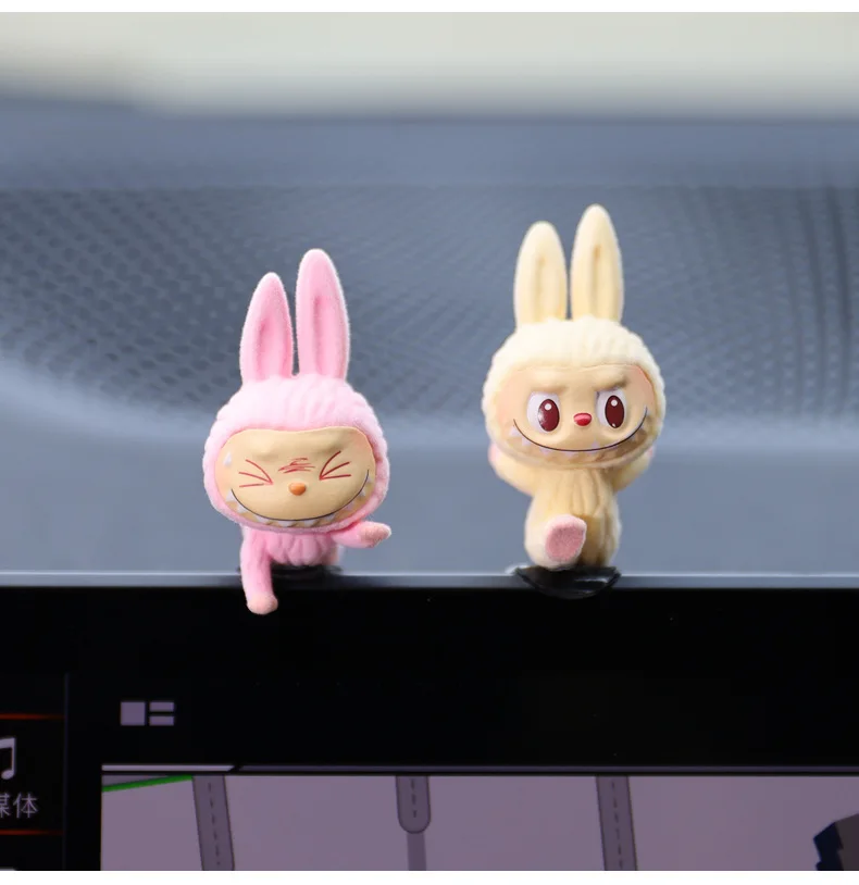 Labubu Car Dashboard Display Toy Blind Box Automotive Interior Decoration Cartoon Yoga Series Center Console Ornament