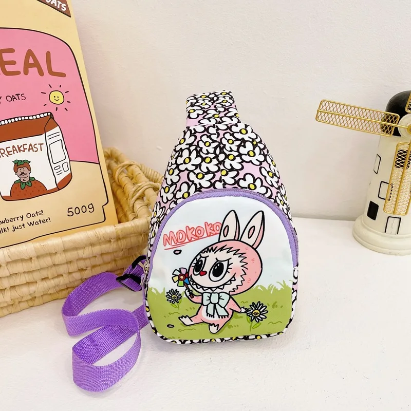 2024 Bubble Mart Labubu children's bag chest bag cartoon explosion girl accessories bag tide tide slimbopher bag 2024 Bubble Mart Labubu children's bag chest bag cartoon explosion girl accessories bag tide tide slimbopher bag