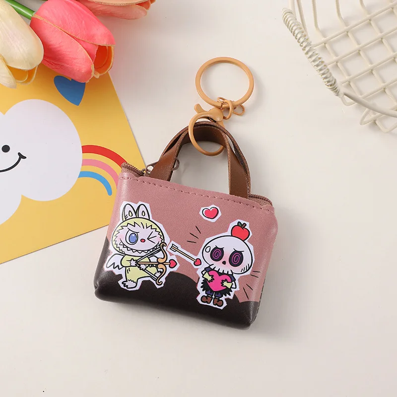 Cartoon Labubu Monster Keyring Exquisite Coin Purse Lightweight Keychain Leather Women's Portable Lipstick Headphone Storage Bag Cartoon Labubu Monster Keyring Exquisite Coin Purse Lightweight Keychain Leather Women's Portable Lipstick Headphone Storage Bag