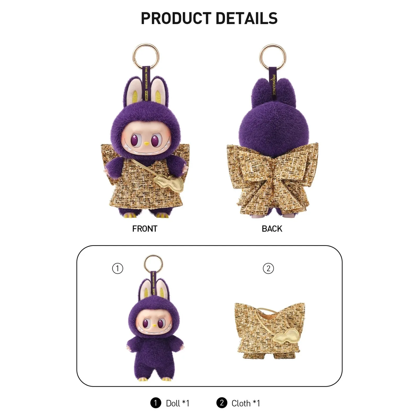 Popmart Labubu X Pronounce - Wings Of Fortune Vinyl Plush Hanging Cute Plush Festival Gift Cartoon Children'S Gift Purple Labubu Popmart Labubu X Pronounce - Wings Of Fortune Vinyl Plush Hanging Cute Plush Festival Gift Cartoon Children'S Gift Purple Labubu