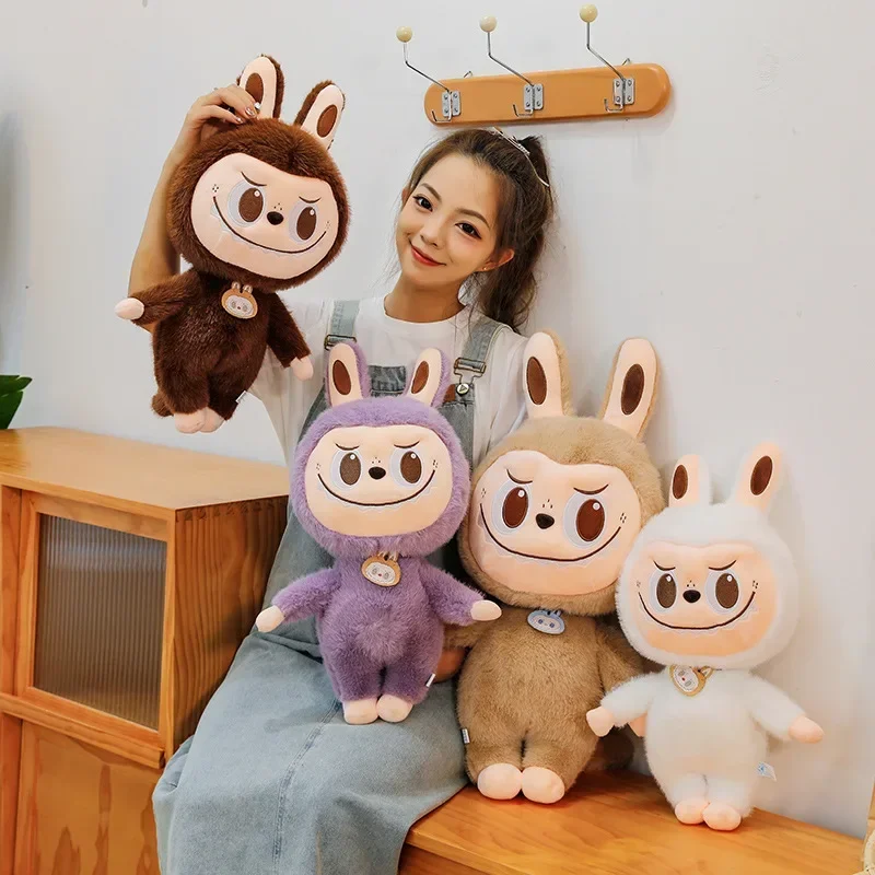 2025 Labubu Cartoon Ragdoll Plush Toys Mink Fur Cute Rabbit Ragdoll Accompany Sleep Plush Toy Pillow Children'S Christmas Gift