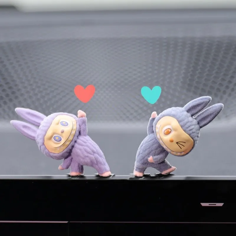 Labubu Car Dashboard Display Toy Blind Box Automotive Interior Decoration Cartoon Yoga Series Center Console Ornament