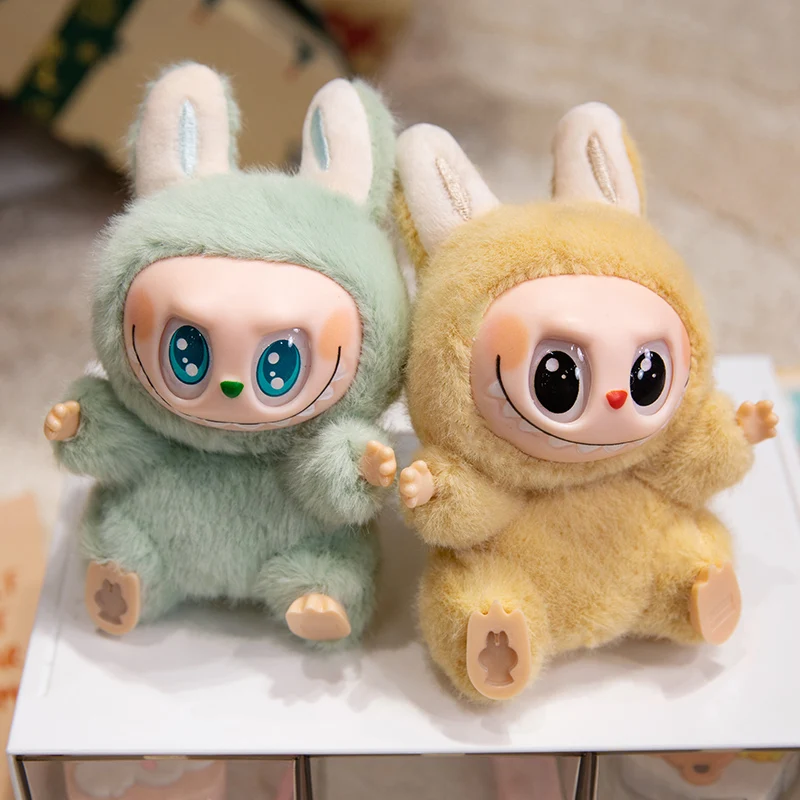 15cm Labubu Plush Toy The Monsters Heartbeat Macaron Doll Enamel Face Cute Stuffed Anime Pendant Tabletop Ornament Gift Girl