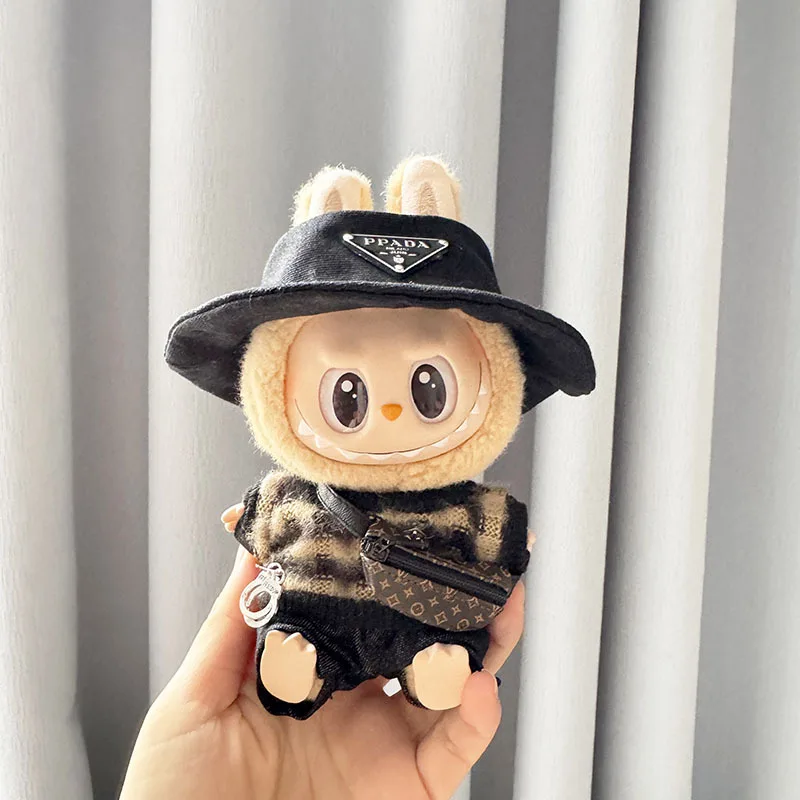 Suitable For 15-17cm Labubu Blind Box Keychain Vinyl Doll Sweater shoes hat bag Set Doll luxury clothes accessories Suitable For 15-17cm Labubu Blind Box Keychain Vinyl Doll Sweater shoes hat bag Set Doll luxury clothes accessories
