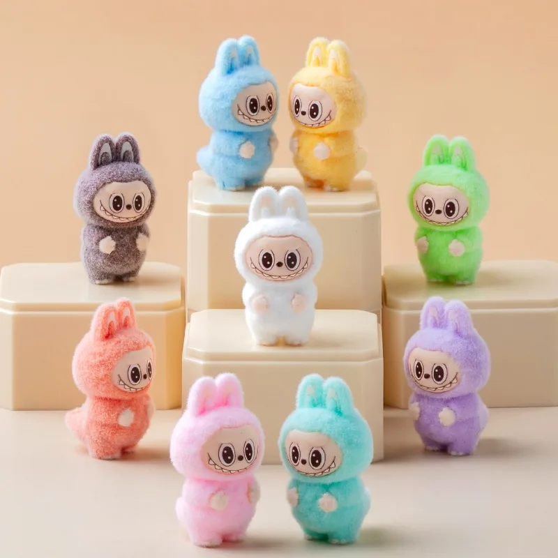 New flocking standing position, leader of Rabu, cute blind bag, DIY decorations, hanging accessories, mini ornaments.