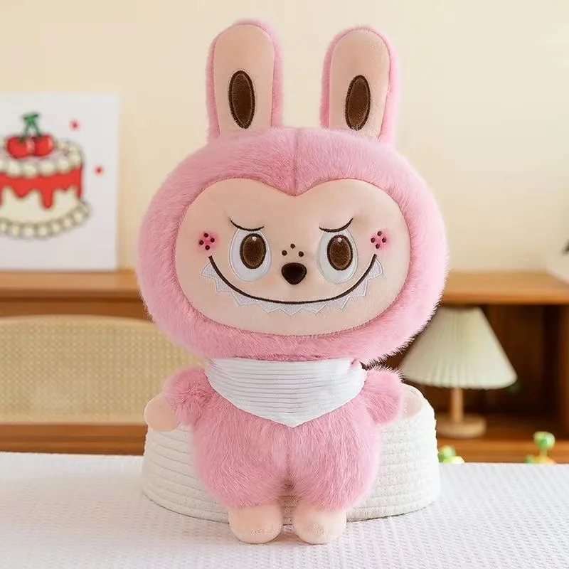 25CM Cute Rabbit Labubu Plush Toy Cute Bubble Mart Doll Stuffed Cloth Doll Children's Pillow Birthday Gift