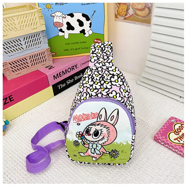 2024 Bubble Mart Labubu children's bag chest bag cartoon explosion girl accessories bag tide tide slimbopher bag 2024 Bubble Mart Labubu children's bag chest bag cartoon explosion girl accessories bag tide tide slimbopher bag