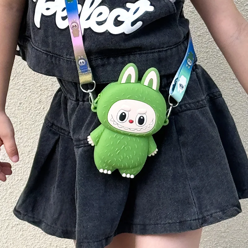 Labubu Cartoon Silicone Coin Purse Kids Crossbody Bag Cute Travel Accessories Birthday Gift for Children Outings Portable Storag Labubu Cartoon Silicone Coin Purse Kids Crossbody Bag Cute Travel Accessories Birthday Gift for Children Outings Portable Storag