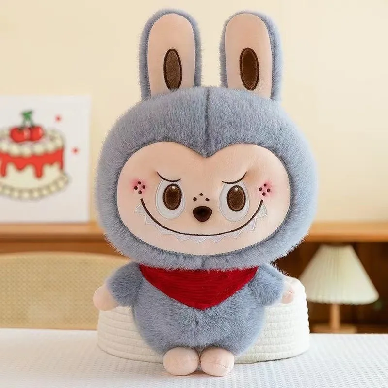 25CM Cute Rabbit Labubu Plush Toy Cute Bubble Mart Doll Stuffed Cloth Doll Children's Pillow Birthday Gift