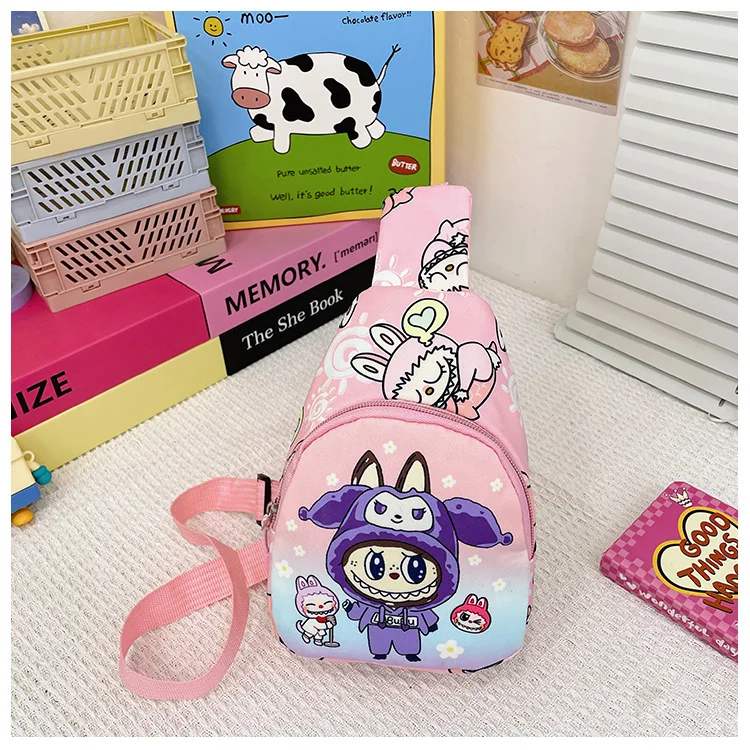 2024 Bubble Mart Labubu children's bag chest bag cartoon explosion girl accessories bag tide tide slimbopher bag 2024 Bubble Mart Labubu children's bag chest bag cartoon explosion girl accessories bag tide tide slimbopher bag