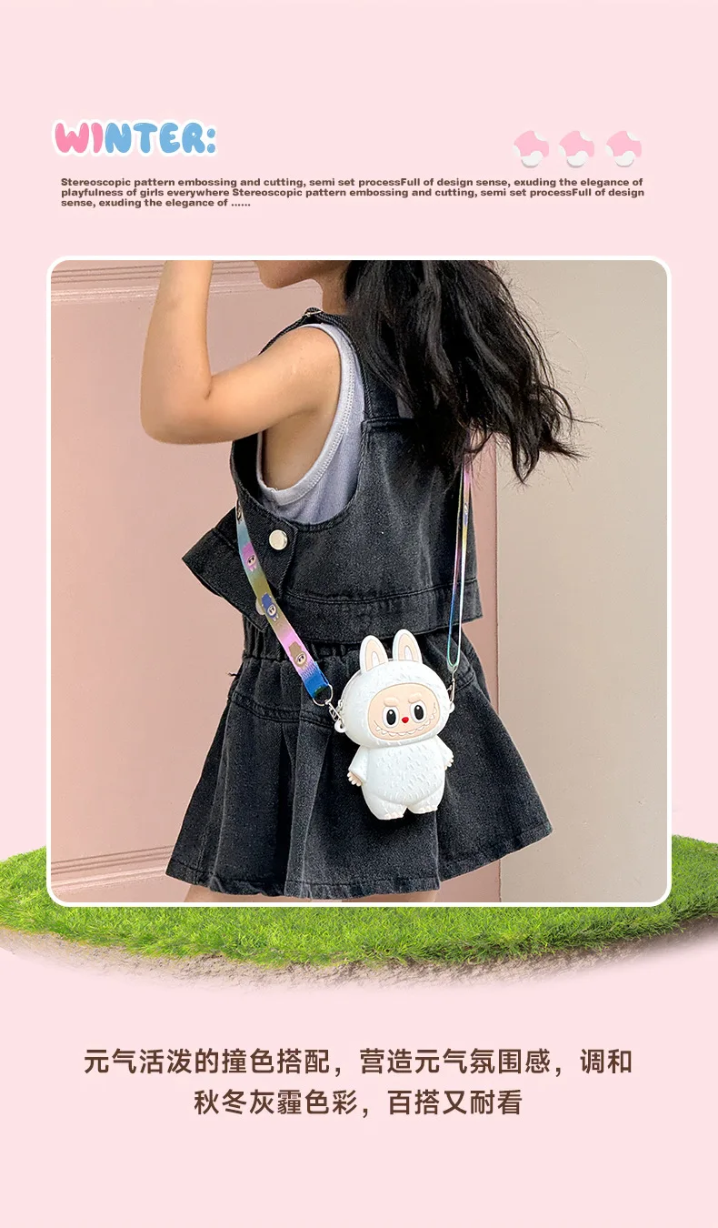 Labubu Cartoon Silicone Coin Purse Kids Crossbody Bag Cute Travel Accessories Birthday Gift for Children Outings Portable Storag Labubu Cartoon Silicone Coin Purse Kids Crossbody Bag Cute Travel Accessories Birthday Gift for Children Outings Portable Storag