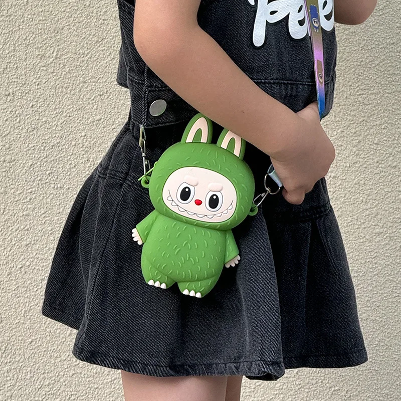 Labubu Cartoon Silicone Coin Purse Kids Crossbody Bag Cute Travel Accessories Birthday Gift for Children Outings Portable Storag Labubu Cartoon Silicone Coin Purse Kids Crossbody Bag Cute Travel Accessories Birthday Gift for Children Outings Portable Storag