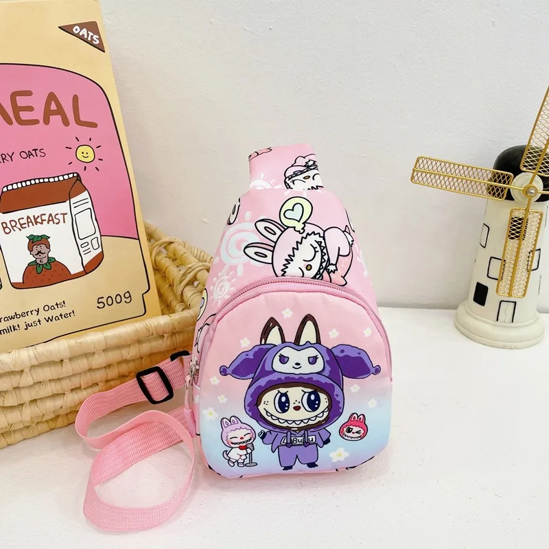 2024 Bubble Mart Labubu children's bag chest bag cartoon explosion girl accessories bag tide tide slimbopher bag 2024 Bubble Mart Labubu children's bag chest bag cartoon explosion girl accessories bag tide tide slimbopher bag