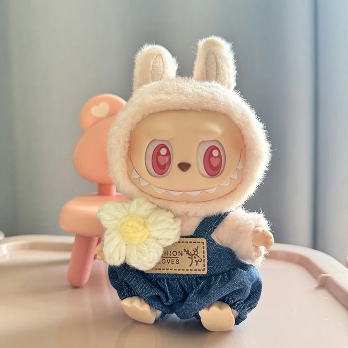For Labubu Dolls Cute Mini Plush Doll'S Clothes Strap Pants Set Clothes Dolls DIY Accessories Gifts For Labubu Dolls Cute Mini Plush Doll'S Clothes Strap Pants Set Clothes Dolls DIY Accessories Gifts
