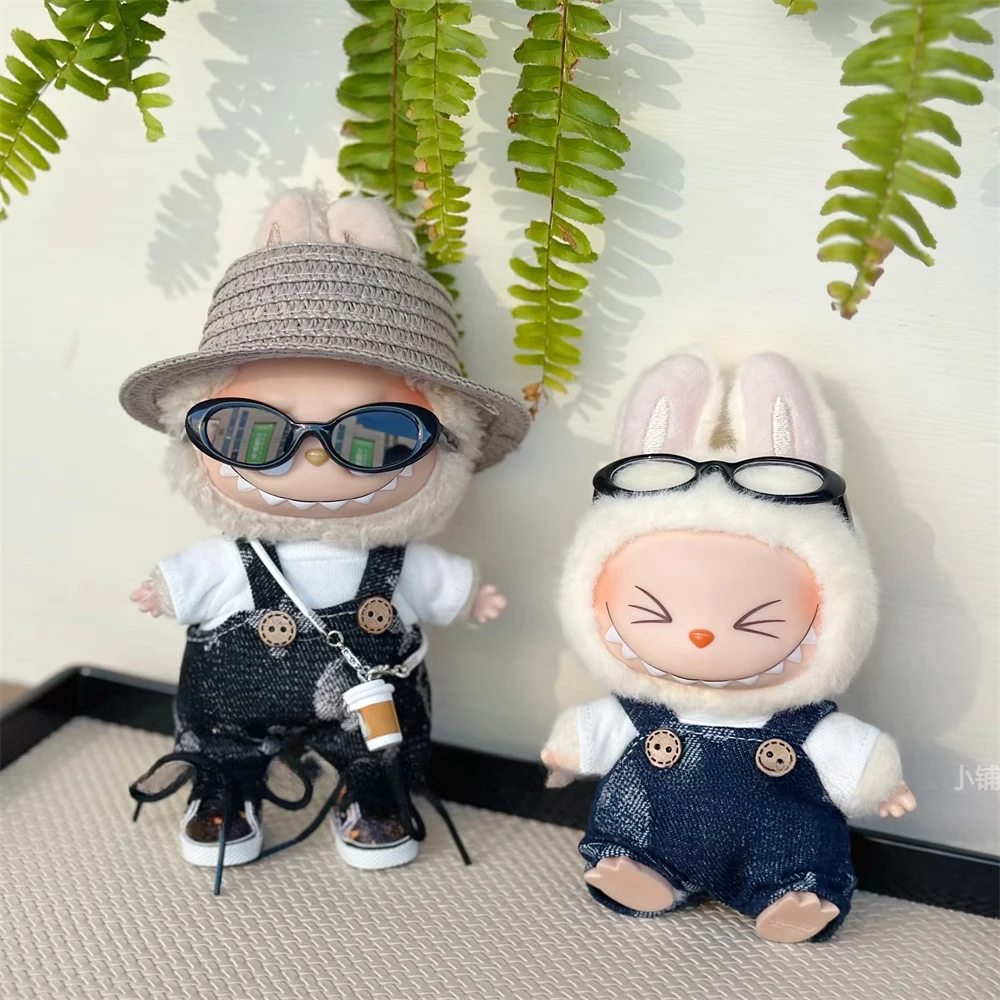 6.5cm Oval Sunglasses Fashion Transparent Plastic Glasses for Labubu MSD SD Plush for Kpop Idol Doll Sunglasses Accessories