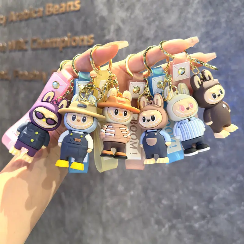 Cartoon Straw Hat Labubu Small Sheep Key Chain Pendant Cute Labubu Doll Schoolbag Car Key Pendant Accessories Gift Cartoon Straw Hat Labubu Small Sheep Key Chain Pendant Cute Labubu Doll Schoolbag Car Key Pendant Accessories Gift