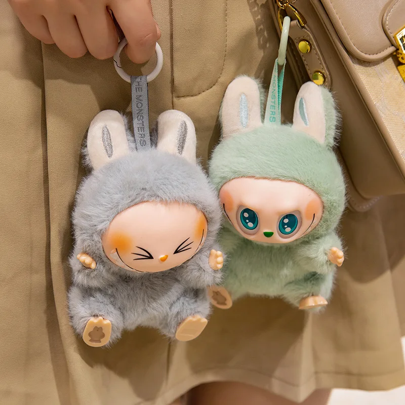 15cm Labubu Plush Toy The Monsters Heartbeat Macaron Doll Enamel Face Cute Stuffed Anime Pendant Tabletop Ornament Gift Girl