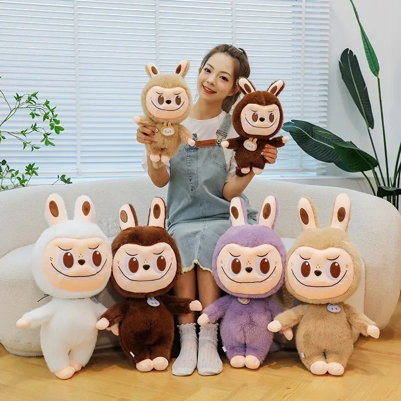 2025 Labubu Cartoon Ragdoll Plush Toys Mink Fur Cute Rabbit Ragdoll Accompany Sleep Plush Toy Pillow Children'S Christmas Gift