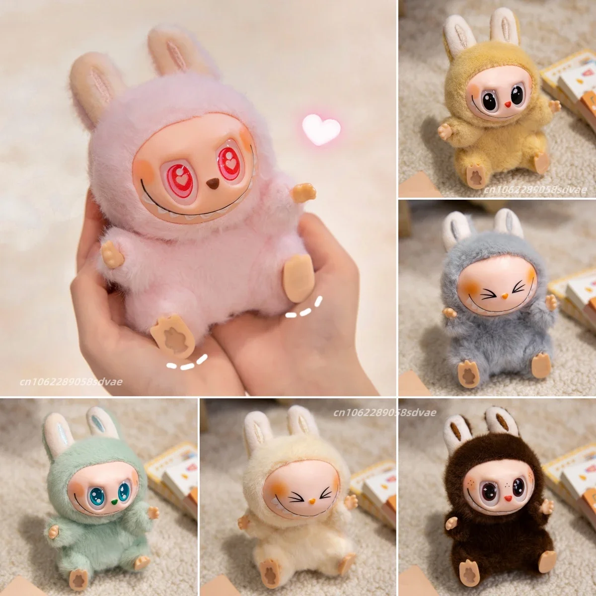 15cm Labubu Plush Toy The Monsters Heartbeat Macaron Doll Enamel Face Cute Stuffed Anime Pendant Tabletop Ornament Gift Girl