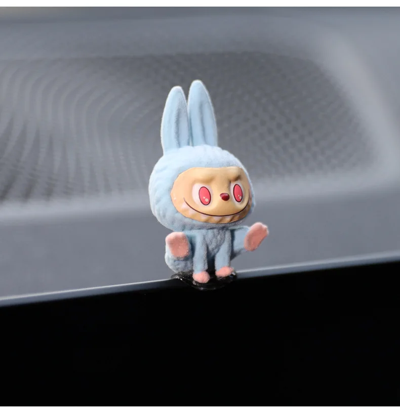 Labubu Car Dashboard Display Toy Blind Box Automotive Interior Decoration Cartoon Yoga Series Center Console Ornament