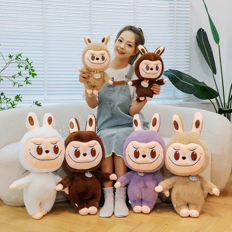 2025 Labubu Cartoon Ragdoll Plush Toys Mink Fur Cute Rabbit Ragdoll Accompany Sleep Plush Toy Pillow Children'S Christmas Gift