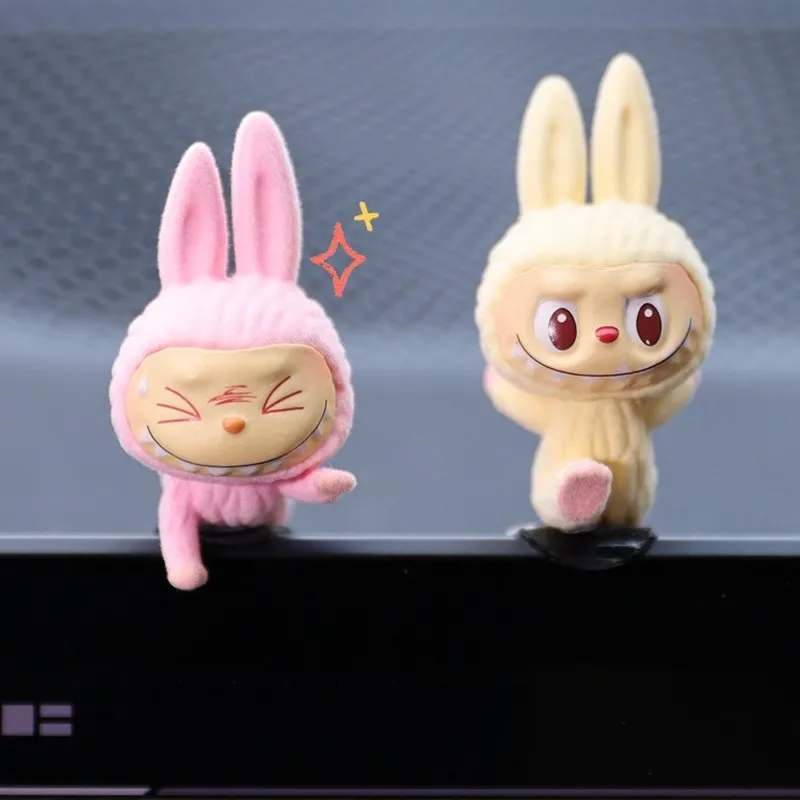 Labubu Car Dashboard Display Toy Blind Box Automotive Interior Decoration Cartoon Yoga Series Center Console Ornament