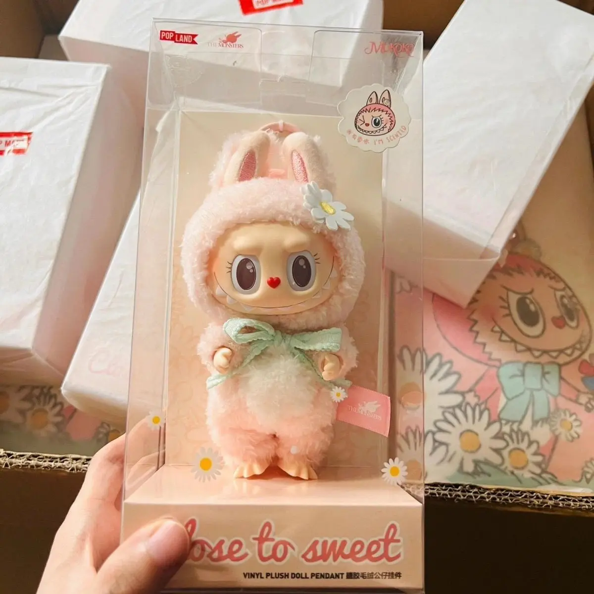 In Stock High Quality Labubu Skullpanda Mokoko Zimomo Halloween Labubu Keychain Doll Christmas Gift Keyring Kids Toys Replica