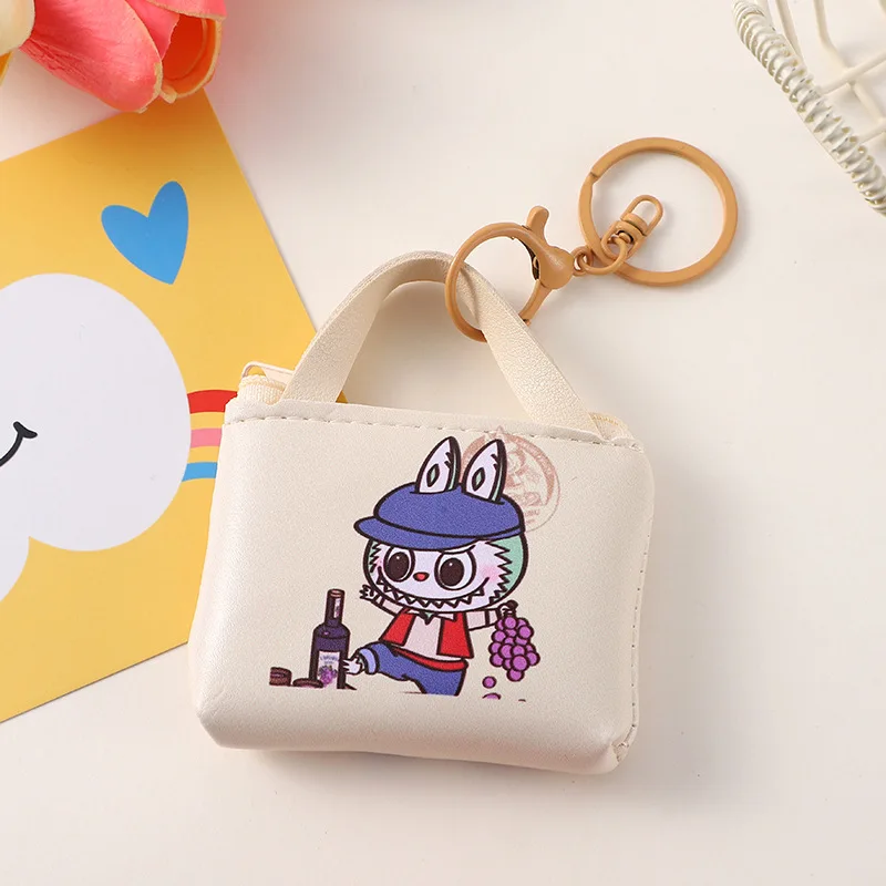 Cartoon Labubu Monster Keyring Exquisite Coin Purse Lightweight Keychain Leather Women's Portable Lipstick Headphone Storage Bag Cartoon Labubu Monster Keyring Exquisite Coin Purse Lightweight Keychain Leather Women's Portable Lipstick Headphone Storage Bag