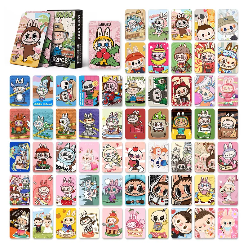 92PCS Labubu Cute Monster Cartoon Photo Card Stickers Pack Anime Accessories 92PCS Labubu Cute Monster Cartoon Photo Card Stickers Pack Anime Accessories