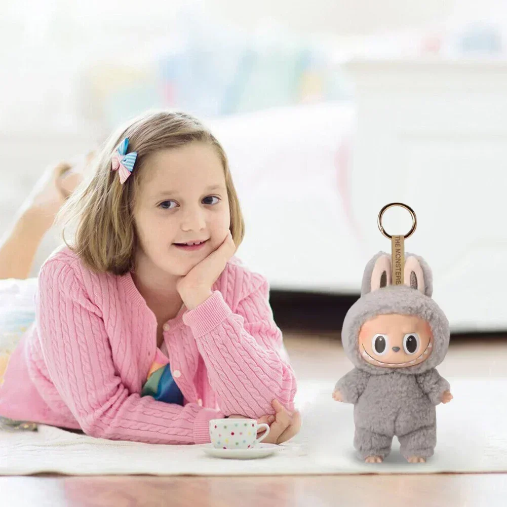 Labubu Monster Doll with Backpack Blind Box Heartbeat Macaron Mokoko Anime Character Guessing Bag Pendant Gift Replica