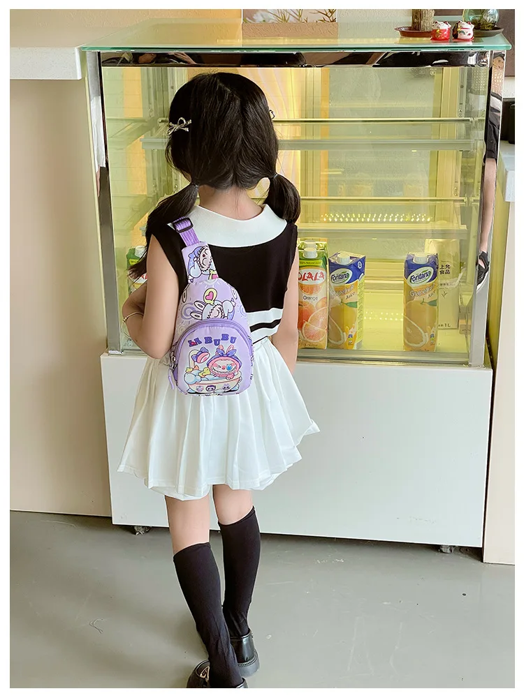 2024 Bubble Mart Labubu children's bag chest bag cartoon explosion girl accessories bag tide tide slimbopher bag 2024 Bubble Mart Labubu children's bag chest bag cartoon explosion girl accessories bag tide tide slimbopher bag