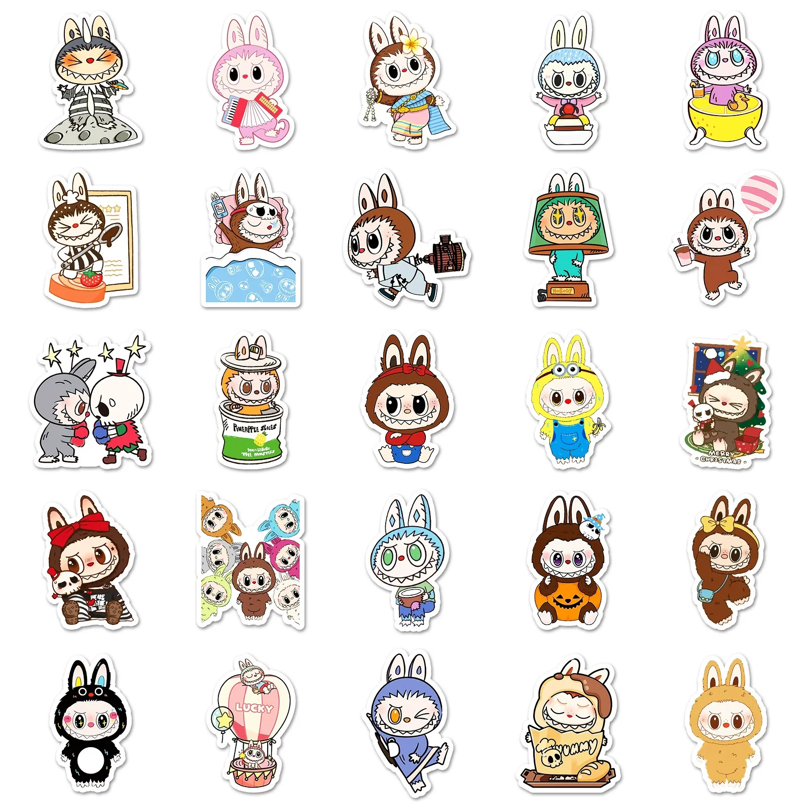 Labubu Stickers Cute Multi-purpose Stickers Waterproof Decorative Refrigerator Computer Stickers 50pcs/bag Labubu Stickers Cute Multi-purpose Stickers Waterproof Decorative Refrigerator Computer Stickers 50pcs/bag