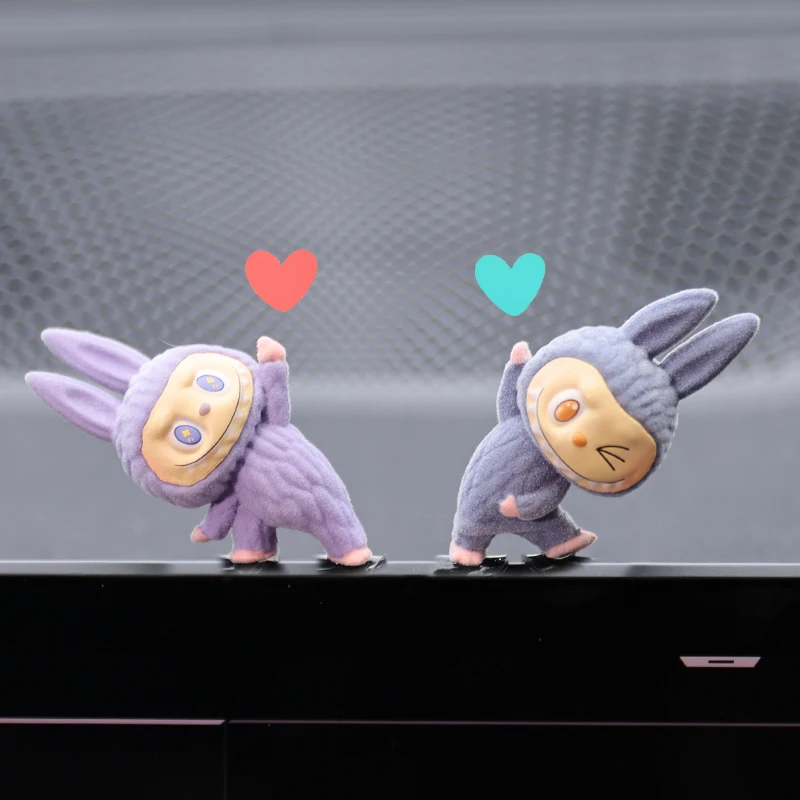 Labubu Car Dashboard Display Toy Blind Box Automotive Interior Decoration Cartoon Yoga Series Center Console Ornament